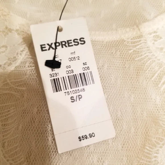 Express eyelash lace style T-Shirt top size small new with tags - Picture 5 of 5